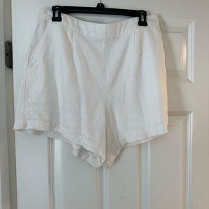 Abercrombie high rise linen shorts